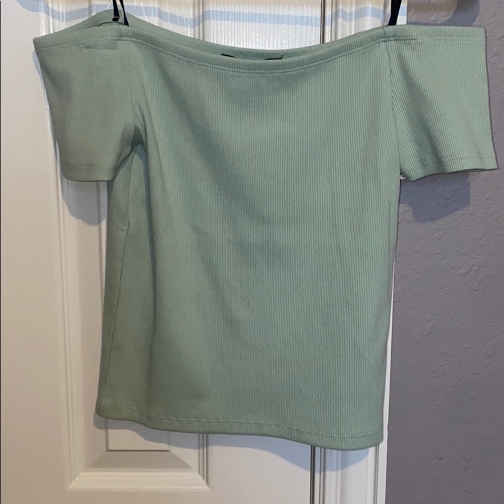 Light green off the shoulder